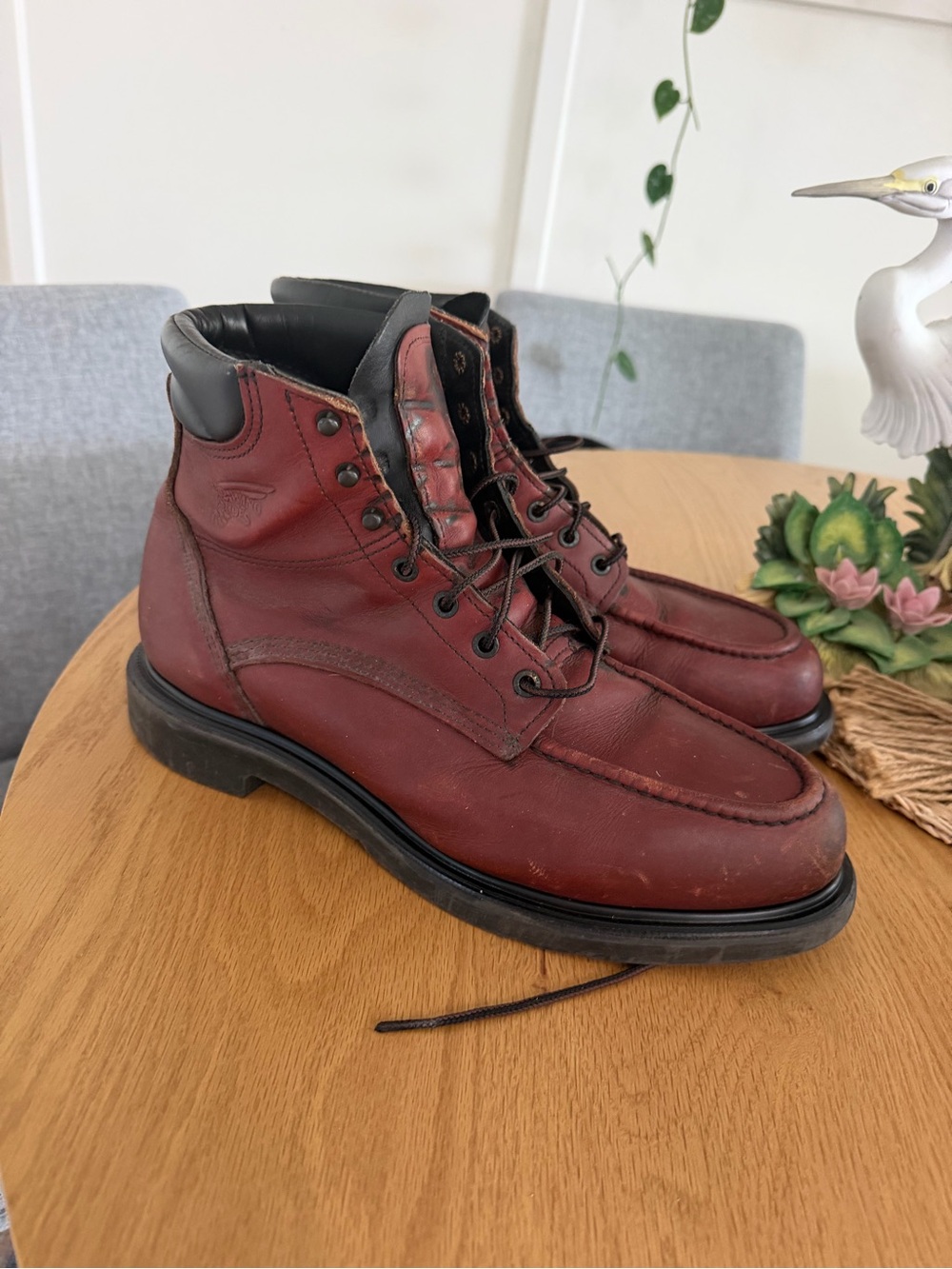 Red Wing 202 Supersole 6" Size 11.5 D Wide Mens Soft Toe Red/Brown Work Boots